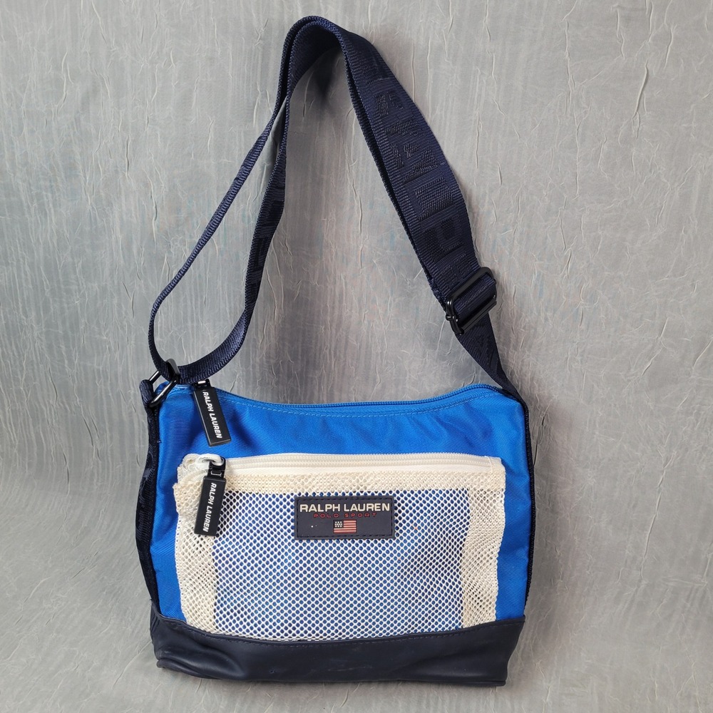 Polo Sport Ralph Lauren Crossbody Bag Blue Navy Mesh Utility Messenger